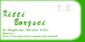kitti borzsei business card