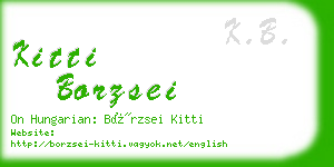 kitti borzsei business card